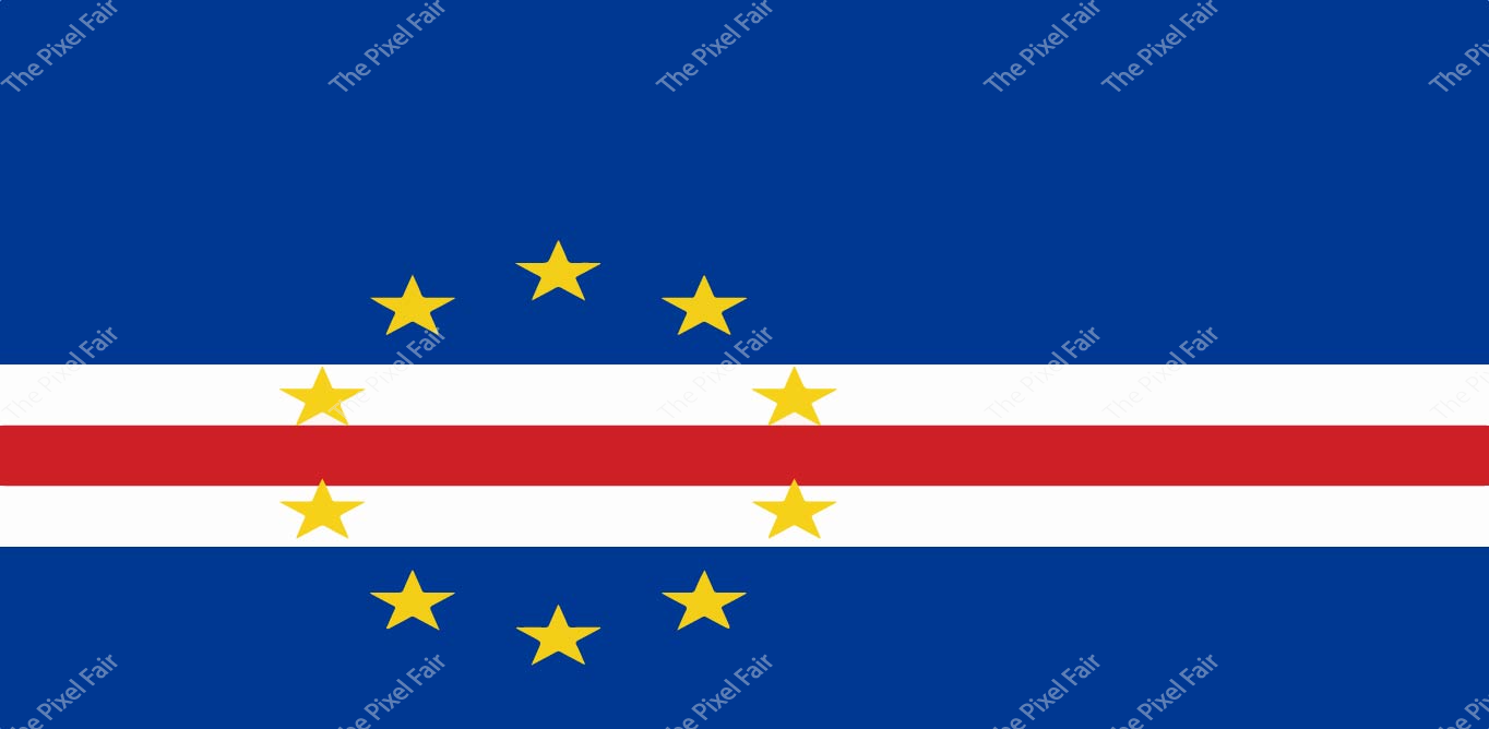High Quality Official Cape Verde Country Flag Vector with Ten Golden Stars