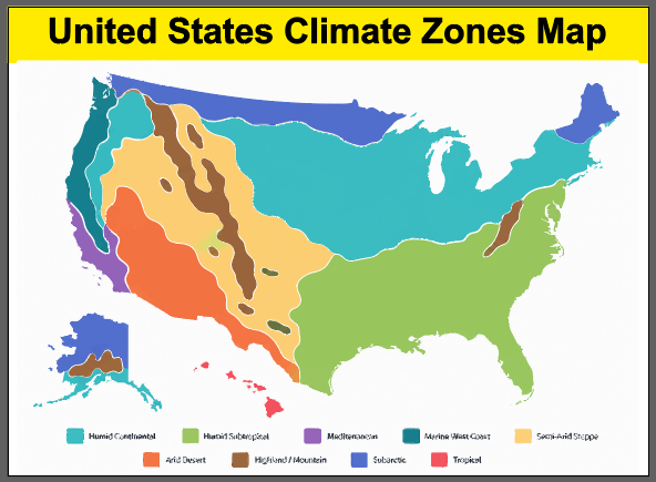 United States flood risk map illustrating areas prone to flooding across the nation and river systems.
